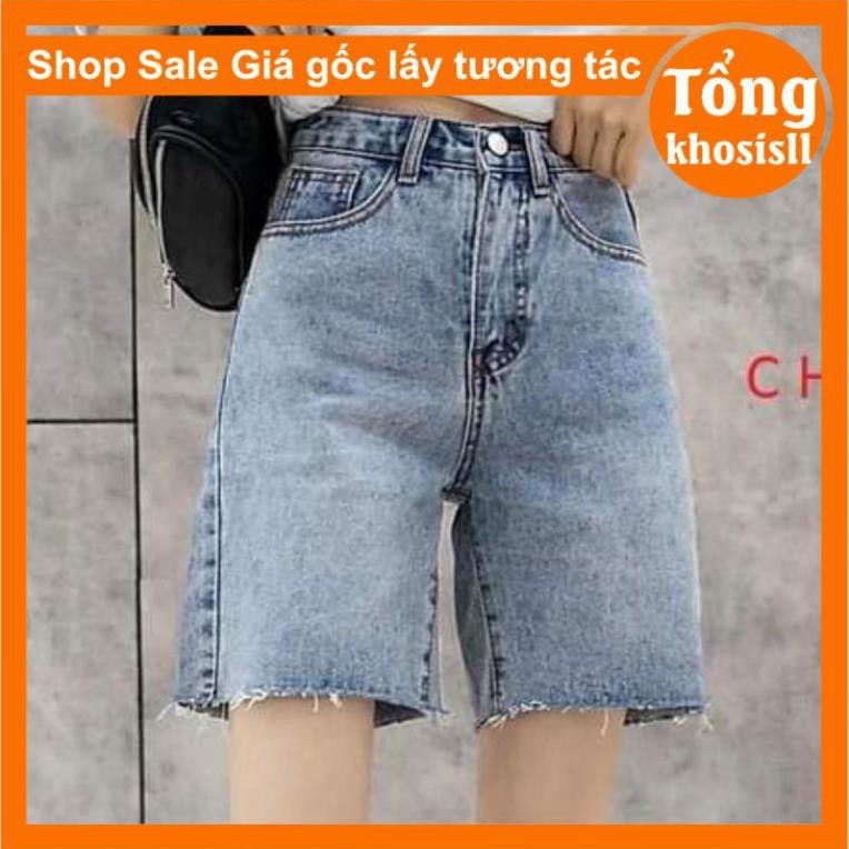 quần bò lửng ống rộng cạp cao hai kiểu, dáng rua ống và quần cúc kèm ảnh thật shop tự chụp  ྇