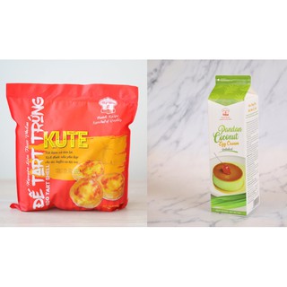 COMBO Đế Tart Trứng Mini Kute (60 cái) + Kem Trứng Lá Dứa 1KG