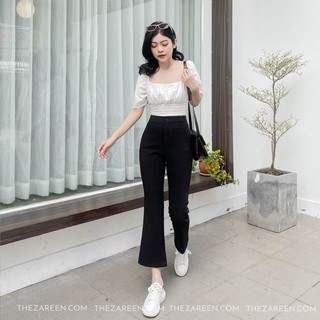 [Mã FATHANG5 giảm 10K đơn 50K] QUẦN TÂY LỬNG FORM LOE BASIC ZAREEN TRS12 ĐEN