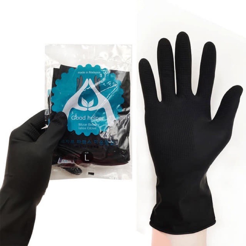 Găng tay cao su đen làm hoá chất chuyên nghiệp siêu bền, đàn hồi tốt đủ size S-M-L