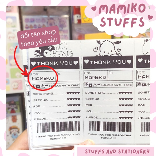 TEM DÁN CẢM ƠN DỄ THƯƠNG (CÓ THỂ ĐỔI THÔNG TIN SHOP)