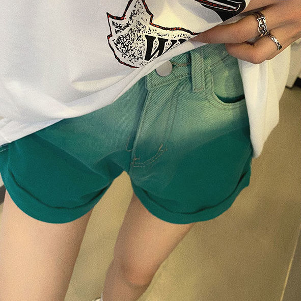 Quần Short Jeans Lưng Cao Cá Tính Cho Nữ