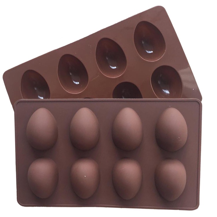 Khuôn silicone Làm Bánh 8 Lỗ Hình Quả Trứng Khủng Long
