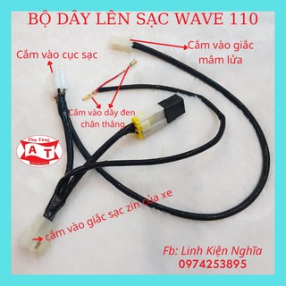 Dây lên sạc xe WAVE 110 lên sạc như zin có Relay Nais chuyển điện bình