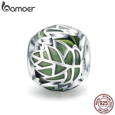 Hạt Charm Bamoer SCC524 bạc 925 Màu Xanh Lá Dùng Để Tự Làm Vòng Tay Cho Bạn Nữ