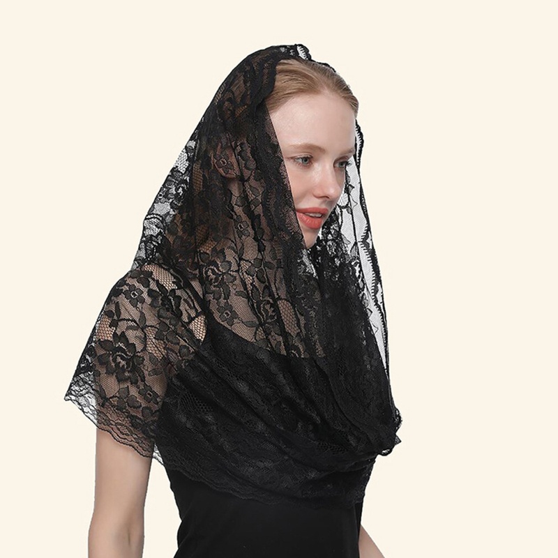 Khăn Choàng Che Mặt Thêu Hình Công Giáo Tây Ban Nha HAN Mantilla