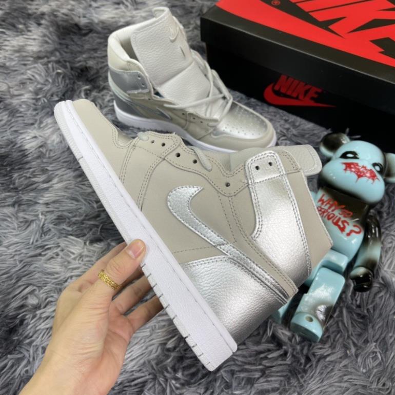 Giầy thể thao cao cổ metallic silver xám bạc high hot