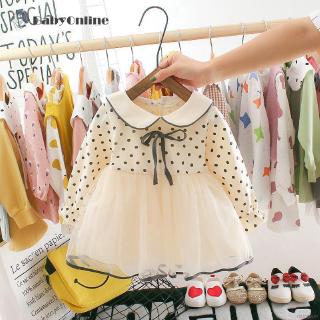 Đầm bé gái tay dài phối lưới