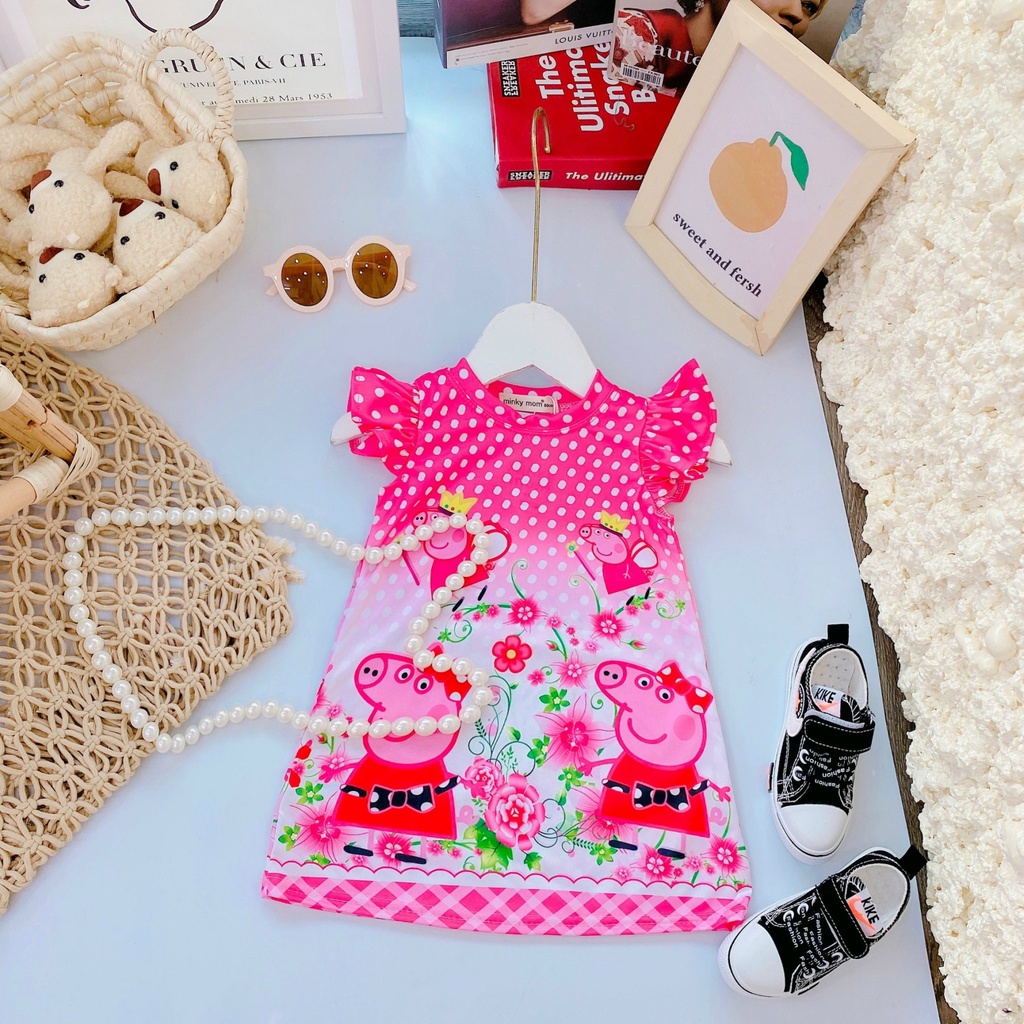 SALE VÁY 3D LẠNH MINKY MOM CHO BÉ GÁI SIZE 9-19KG(VAY 3D)