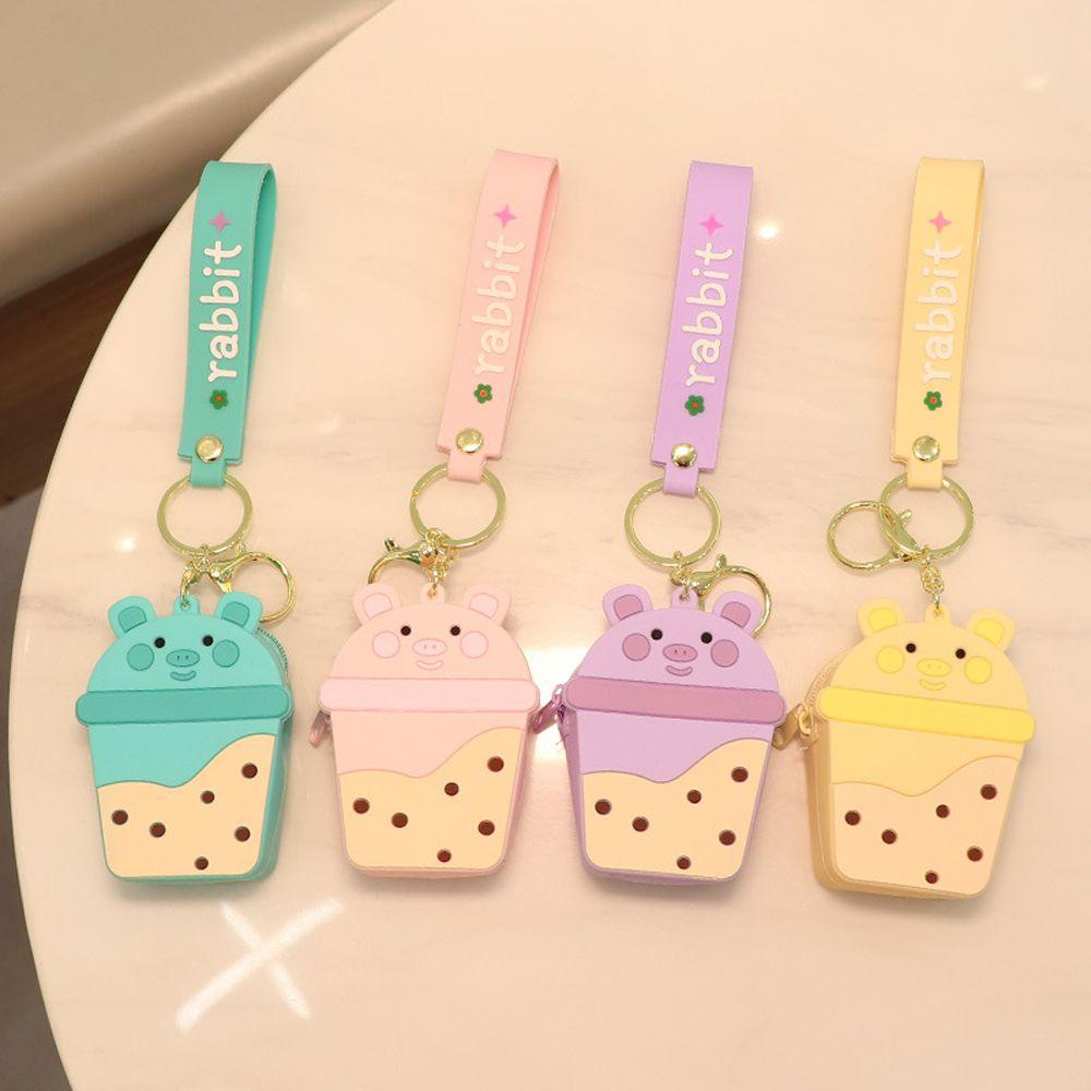 DARNELL Móc Khóa Hình Heo Con Bằng Silicon Dễ Thương