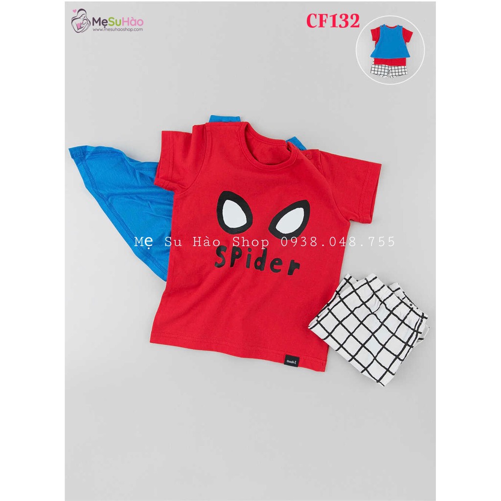 Bộ ngắn tay bé trai mẫu Siêu Nhân Spider rất xinh hãng Cordi_i , cotton 100%