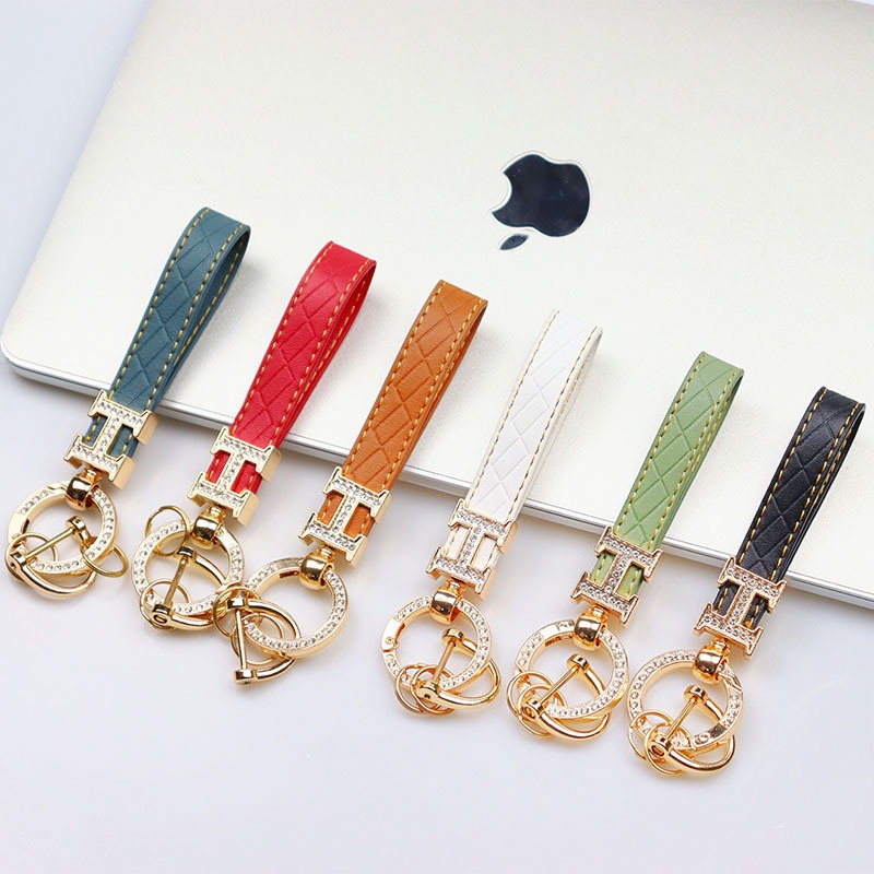 [Giá Nhà Máy] Móc Khóa Xe Hơi Cặp Đôi Bằng Hợp Kim Kẽm Khắc Chữ H Đính Kim Cương Bán Sỉ Làm Quà Tặng