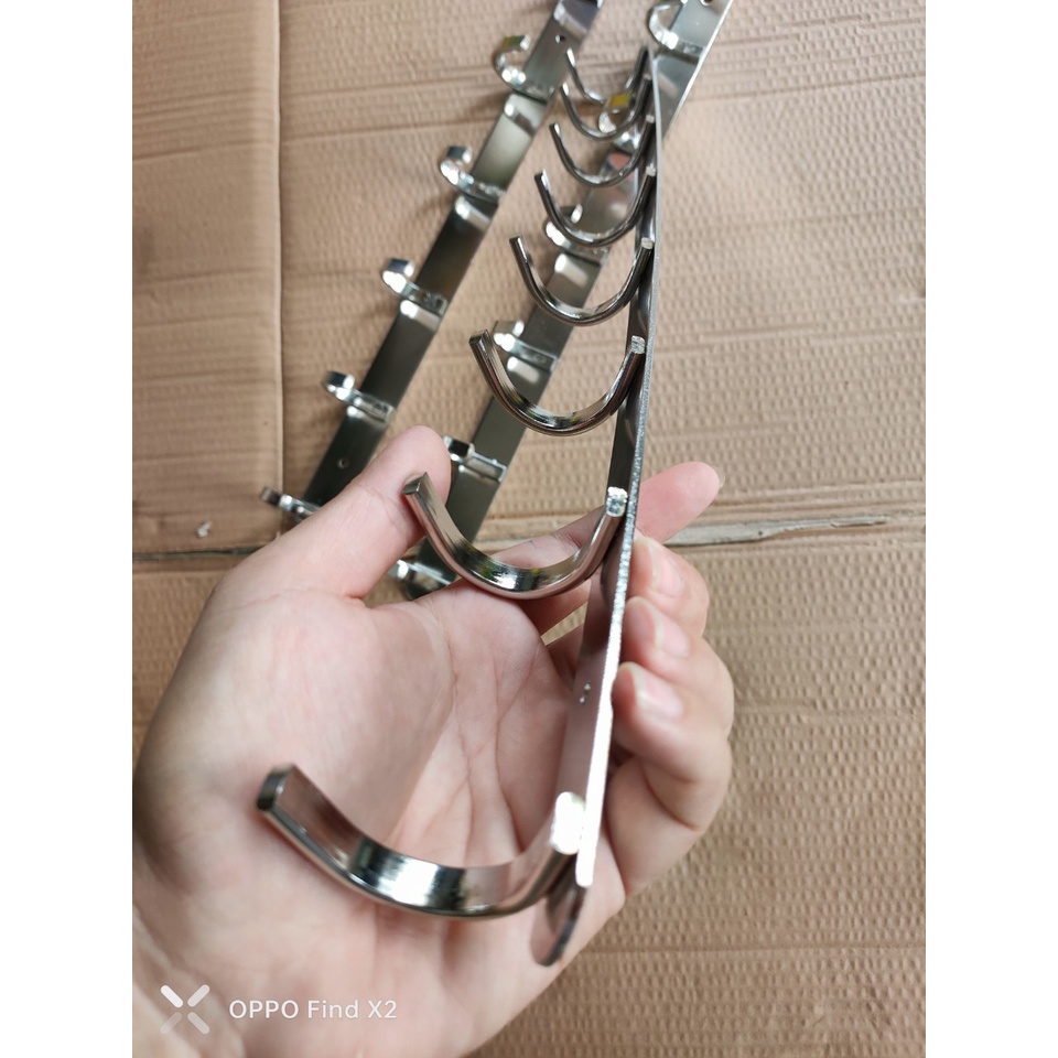 Móc Treo Quần Áo móc áo treo Tường inox, Móc Áo Dẹp loại móc dày hàng nặng loại 1