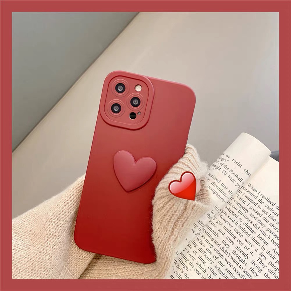 Ốp lưng iphone cạnh vuông gắn tim bảo vệ camera 7plus x xsmax 11 11promax 12 12pro 12promax 13 13pro 13proma DT13