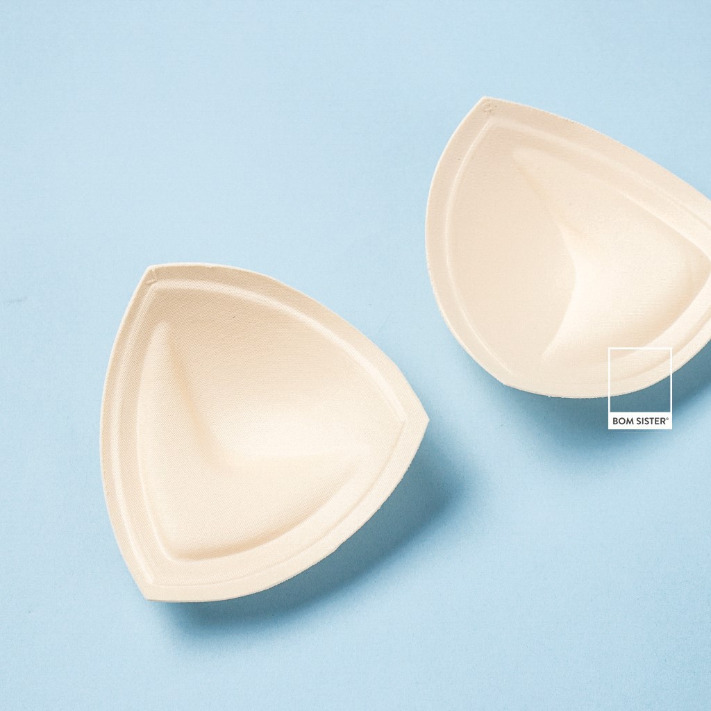 Cặp mút vải độn tam giác màu trơn BOM SISTER MD01