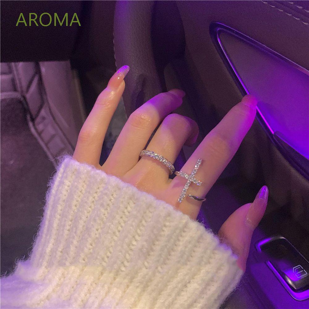 Nhẫn Hở Đính Đá Zircon Nhiều Màu Thời Trang Cổ Điển Cho Nữ