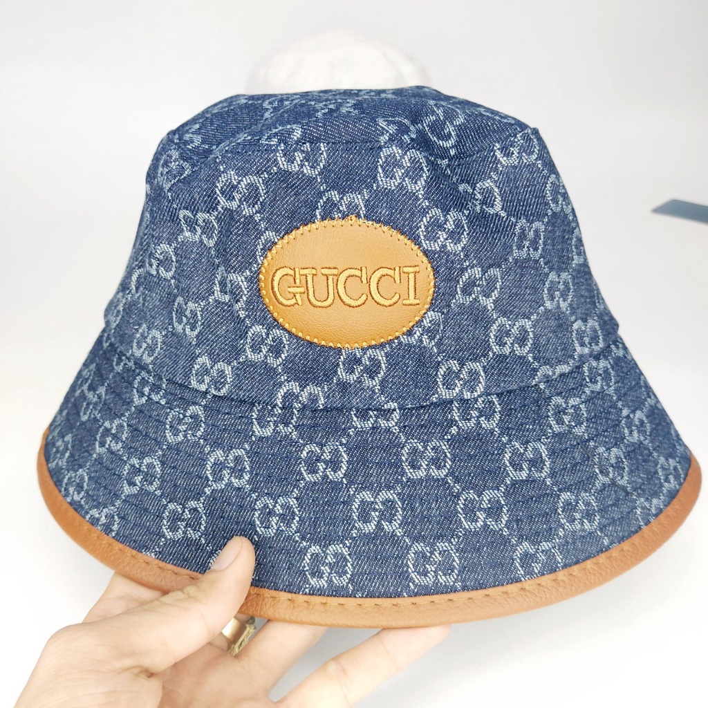 Nón vành tròn Gc logo nổi chất liệu da họa tiết đẹp from 56 - 58