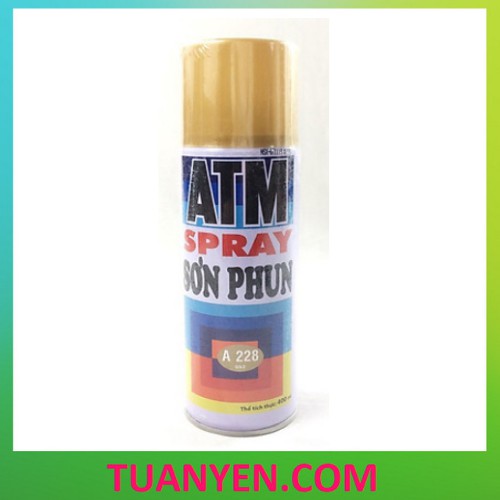 Sơn xịt ATM cho xe máy Spray A228 Gold ( Vàng nhũ )