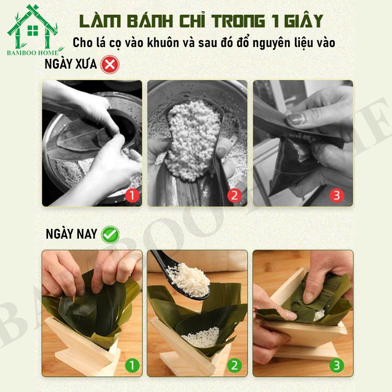 Khuôn làm bánh BAMBOO HOME, khuôn gỗ làm bánh hình tam giác thủ công nhanh chóng tiện lợi