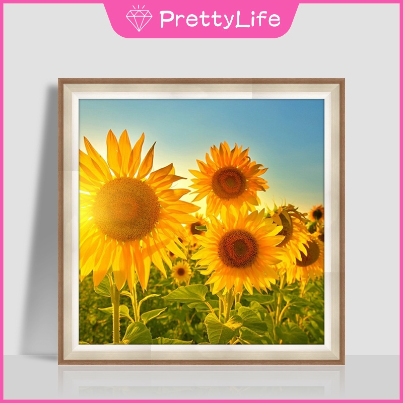 Bộ Tranh Đính Đá 5D Họa Tiết Hoa Hướng Dương Độc Đáo Kích Thước 30x30cm Trang Trí Nhà Cửa