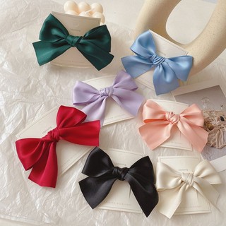 Cột tóc nơ satin đơn giản nhiều màu
