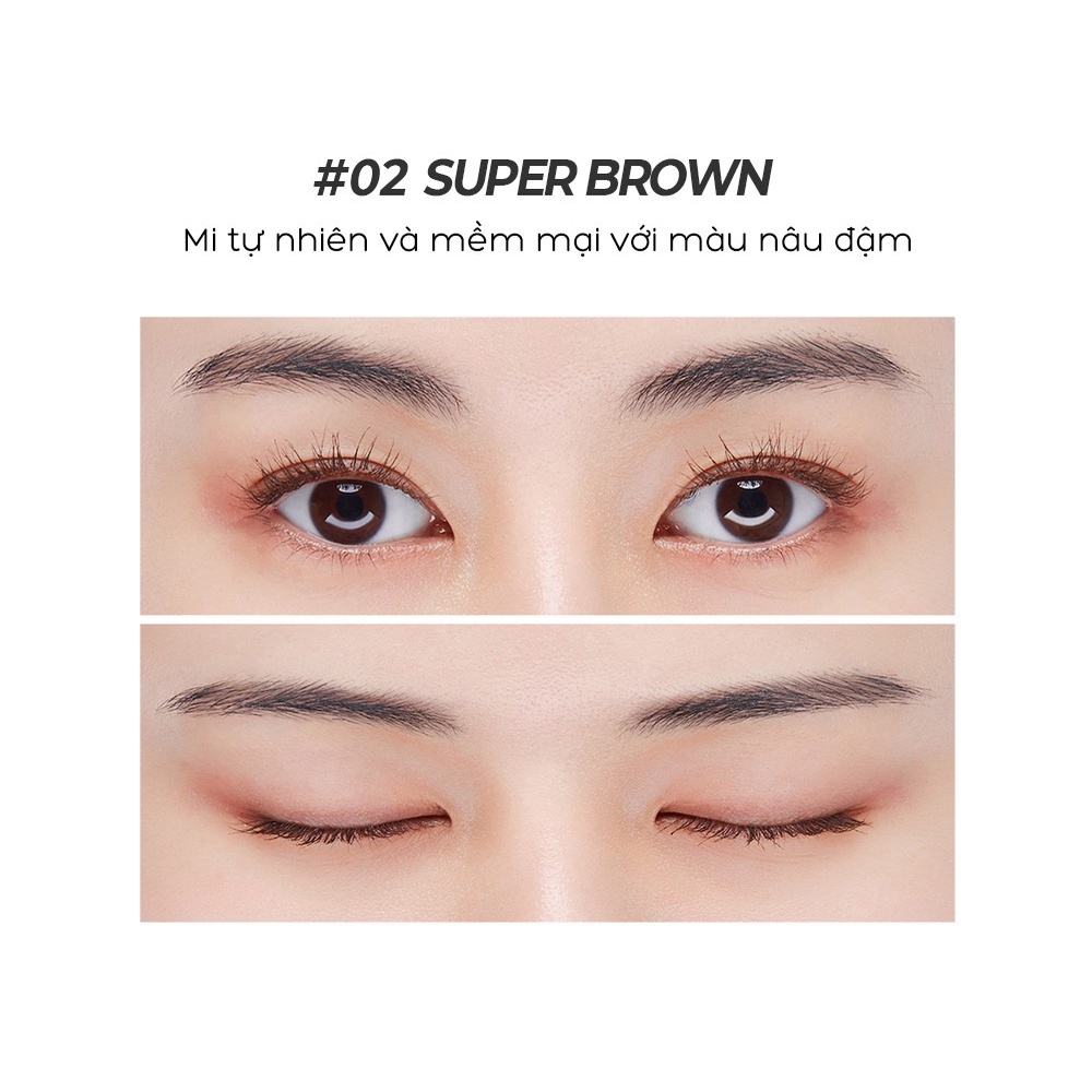 Mascara B.O.M Làm Dày &amp; Cong Mi Cỡ C 02 Super Brown Wonderproof Mascara 8g