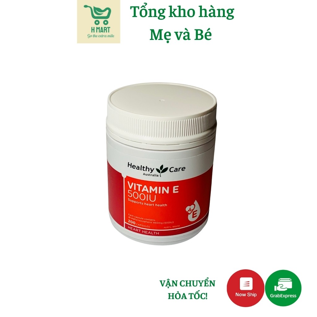 Vitamin E Healthy Care 500 IU - Viên uống đẹp da 200 viên