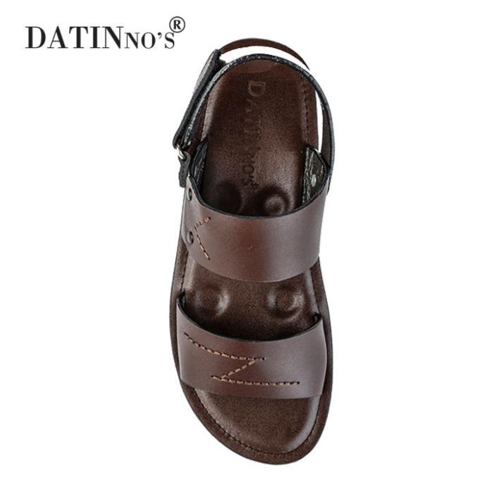 Giày Sandal Nam Da Bò DATINNOS Đen Nâu - AHSD207 📷