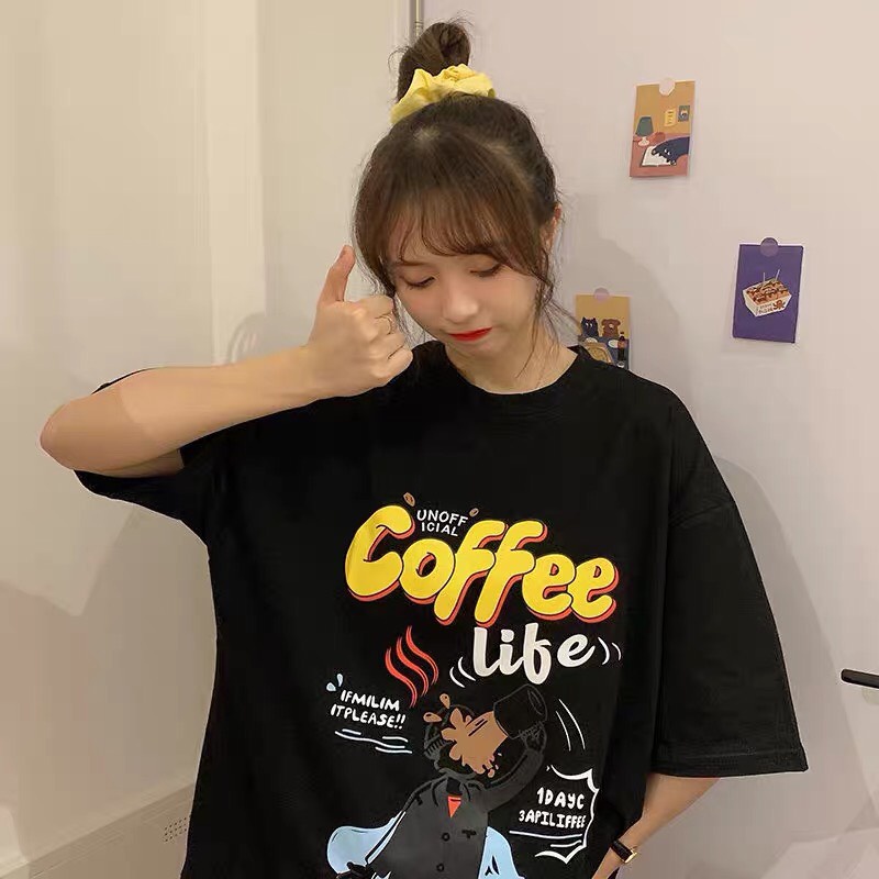 Áo thun tay lỡ coffe 2 màu Unisex | BigBuy360 - bigbuy360.vn