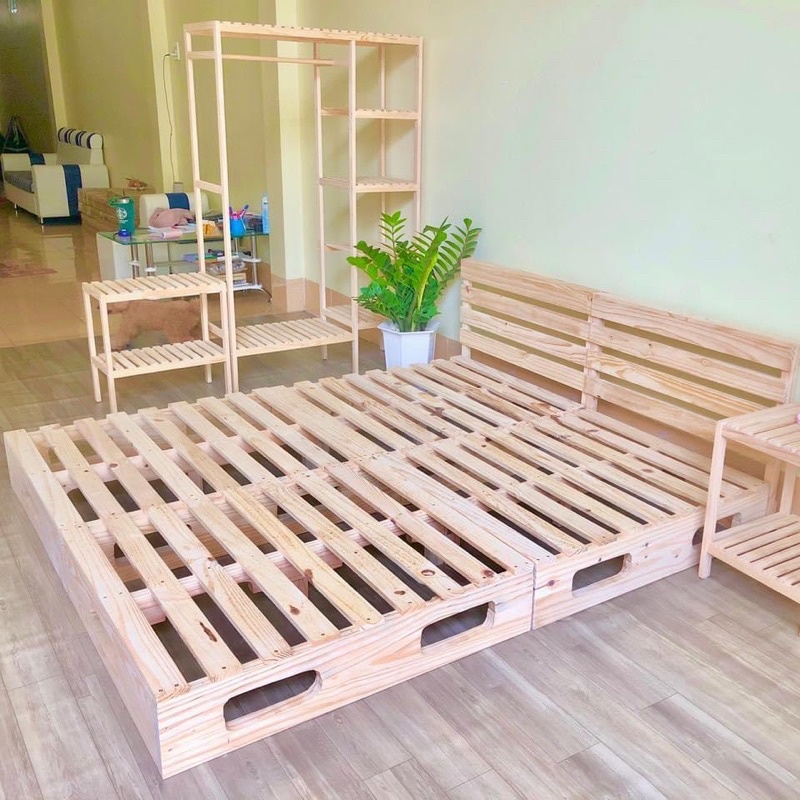 GIƯỜNG PALLET GỖ THÔNG CAO 20CM HÀNG MỚI XƯỞNG SX