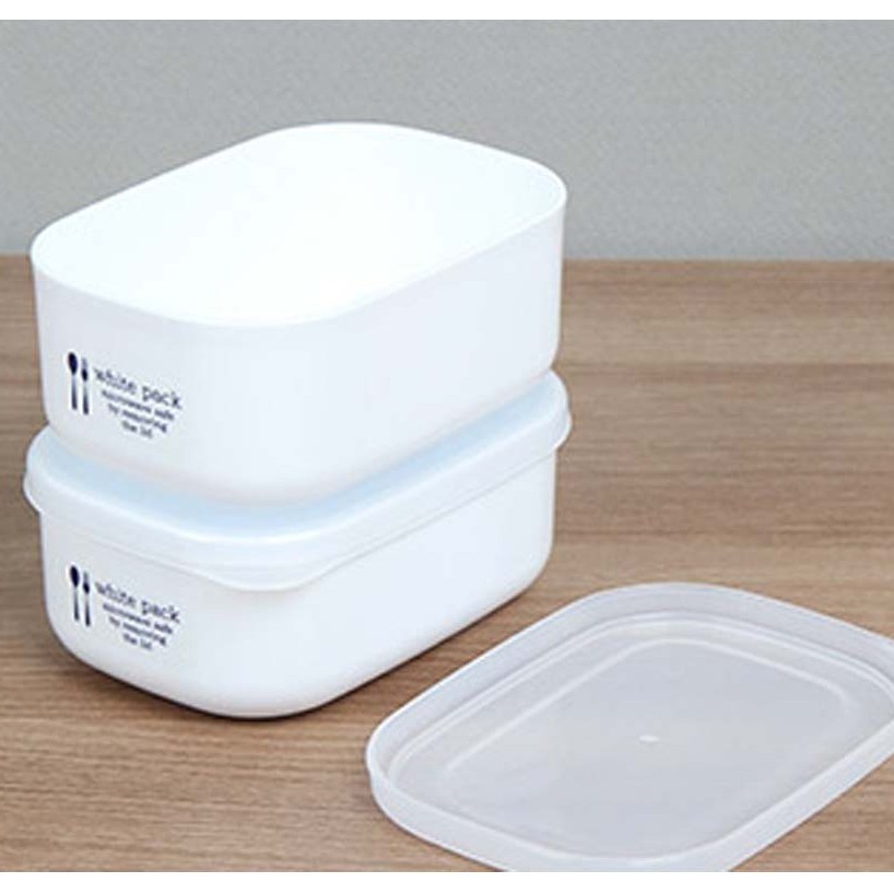 280ml /hộp - Set 4 hộp nhựa kèm nắp đậy đựng thực phẩm , ăn dặm White pack - Made in Japan - KBN 51609