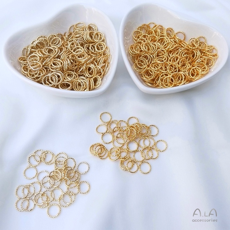 💖Trang sức DIY phụ kiện💖Giữ màu 18K mạ vàng Twist mở vòng 14K ánh sáng vàng ren đóng vòng DIY trang trí kết nối vòng phụ kiện