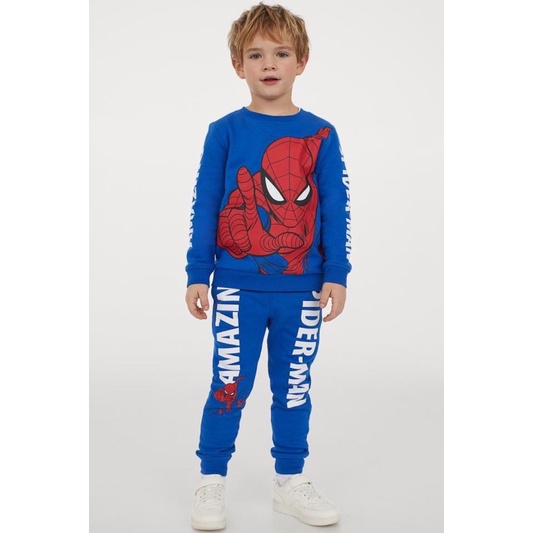 Bộ nỉ Spiderman xanh dương HM 10-30kg (có ảnh thật)