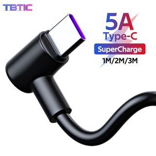 Cáp sạc TBTIC Type-C cong gấp khúc 5A cho Huawei Xiaomi RedMi OPPO USB C