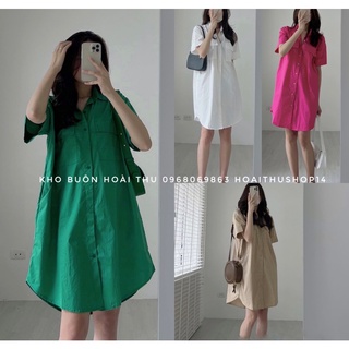 Váy sơ mi dáng dài vintage siêu xinh