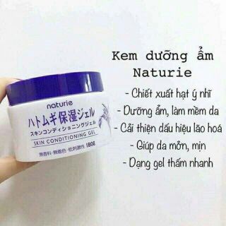 Kem dưỡng ẩm trẻ hóa da Hatomugi hạt ý dĩ Naturie Nhật Bản