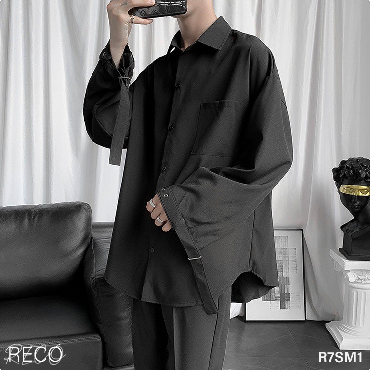Áo sơ mi nam nữ Hàn Quốc cao cấp dáng rộng dài tay Shirt Loose R7SM1