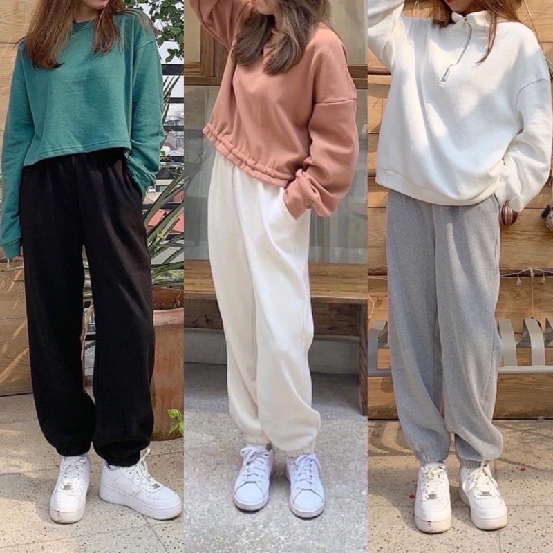 Quần jogger thể thao unisex chất tổ ong dày dặn phong cách Ulzzang
