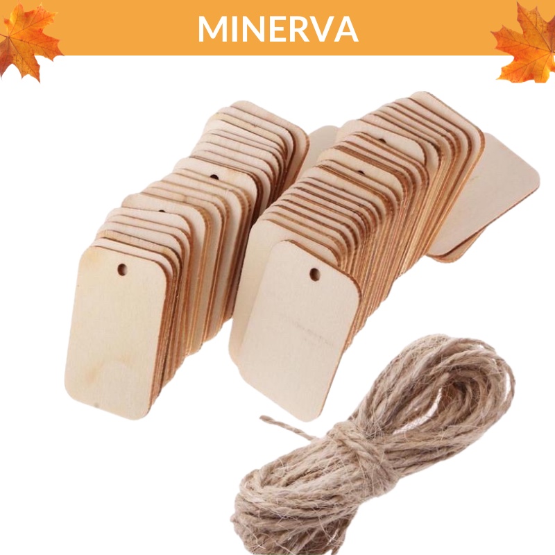 Set 10 Thẻ gỗ chữ nhật làm đồ thủ công handmade, trang trí hộp quà tặng, lọ hoa