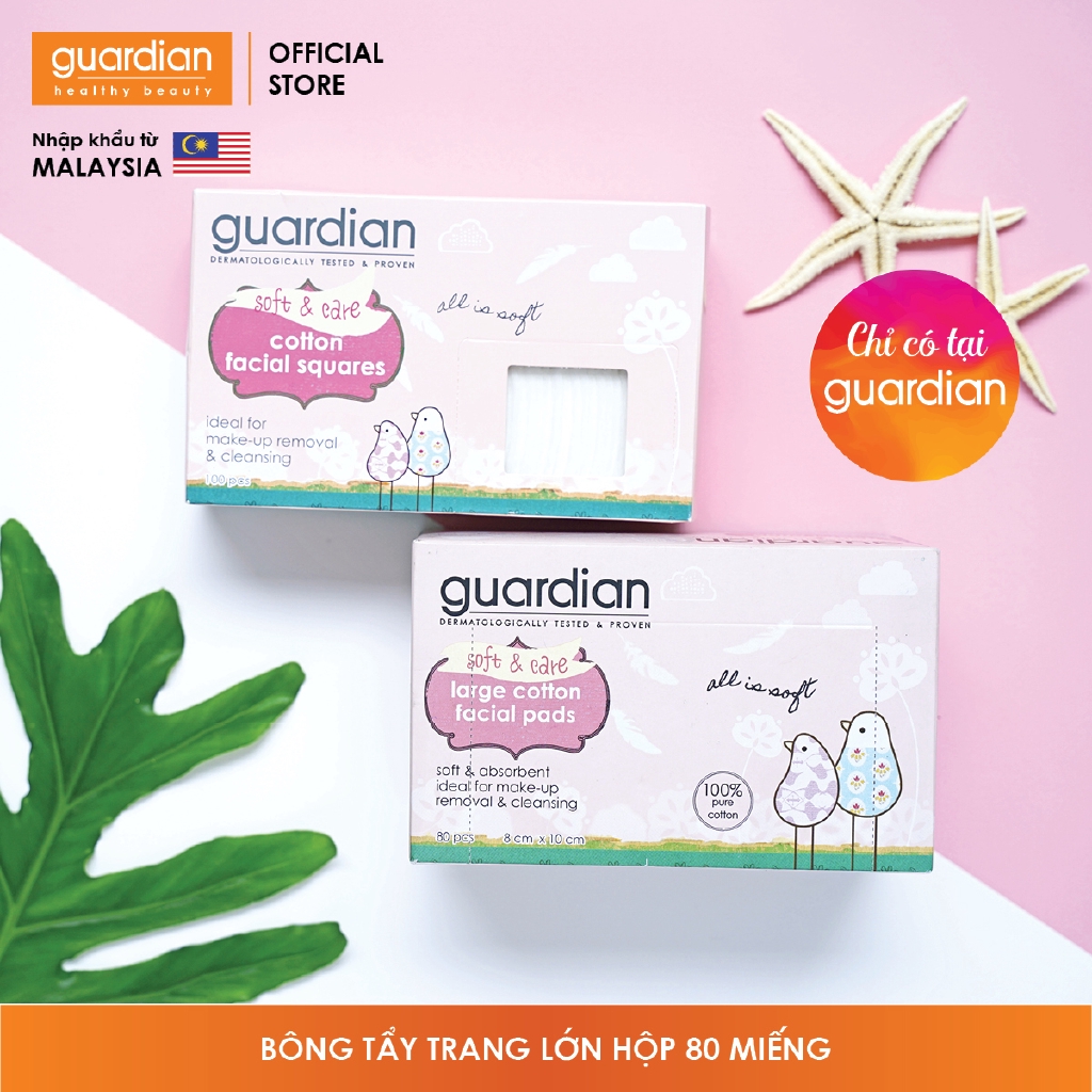 Bông tẩy trang lớn Guardian hộp (80 miếng) | BigBuy360 - bigbuy360.vn