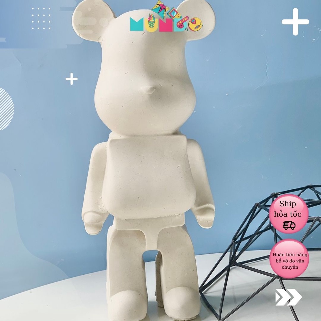 Tượng tô màu cao cấp (có màu cọ) chọn mẫu SIZE XXXL BEARBRICK, tượng thạch cao MUNDO