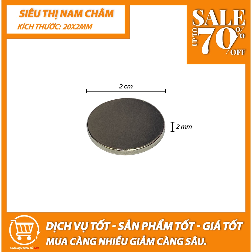 Nam châm 20x2mm .