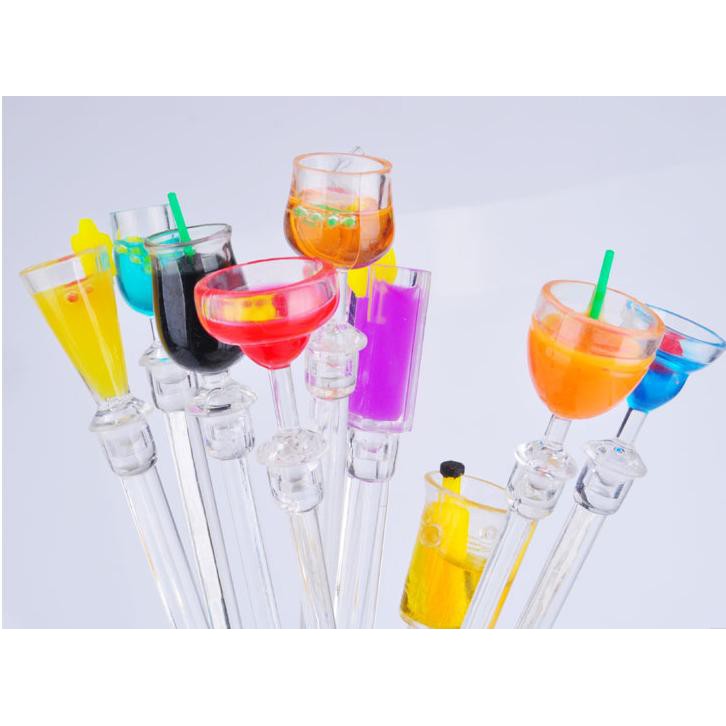 10 Que khuấy ngoáy sinh tố dài 2 lớp dày xịn Que khuấy 2 lòng Acrylic / que khuấy coctail / que trang trí