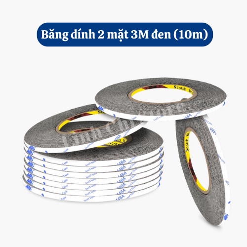 Băng dính 2 mặt 3M đen 3mm/5mm