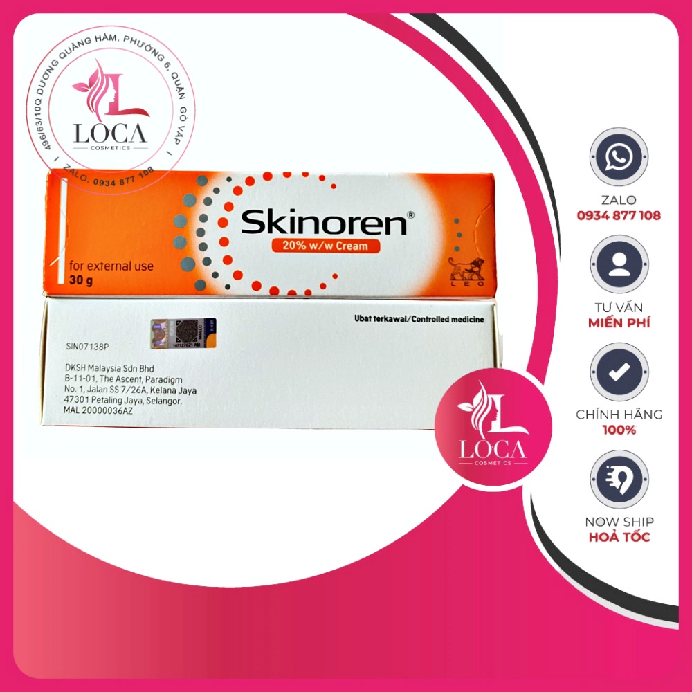 [SẴN] SKINOREN Cream 30g kem giảm mụn thâm nám azelaic acid 20%