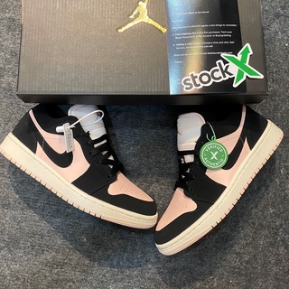 Giày Jordan 1 hồng đen nữ, Giày thể thao JD 1 cổ thấp Black Guava Ice hồng đen bản đẹp full box bill