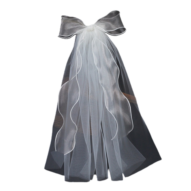 Mạng Che Mặt Vải Tuyn Một Lớp Kèm Kẹp Trang Trí Cho Cô Dâu