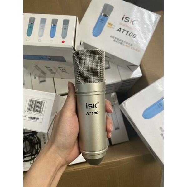 Combo hát livestream mic AT100 chính hãng + sound card k300 + kẹp mic màng lọc (tặng tai nghe)