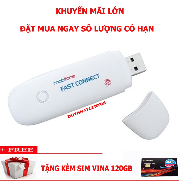 (CHÍNH HÃNG) USB 3G DCOM MOBIFONE TỐC ĐỘ CAO, ĐA MẠNG, TẶNG SIM 4G