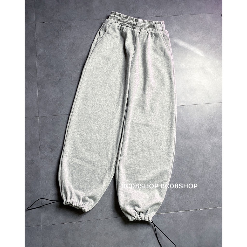 Quần Ống Suông Dây Rút Unisex 2 Màu Đen Xám BC312 | BigBuy360 - bigbuy360.vn